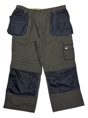 CAT CATERPILLAR Double Knee Canvas Tool Work Construction Pants Mens 40x28